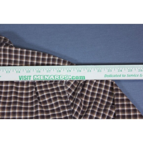 Vintage LL Bean Men Slightly Fitted Flannel Button Down Shirt Heavyweight L Tall - Picture 4 of 10